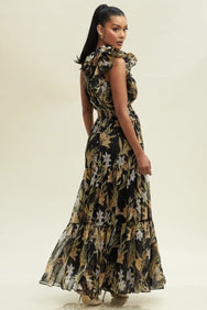 GOLD FLORA MAXI DRESS