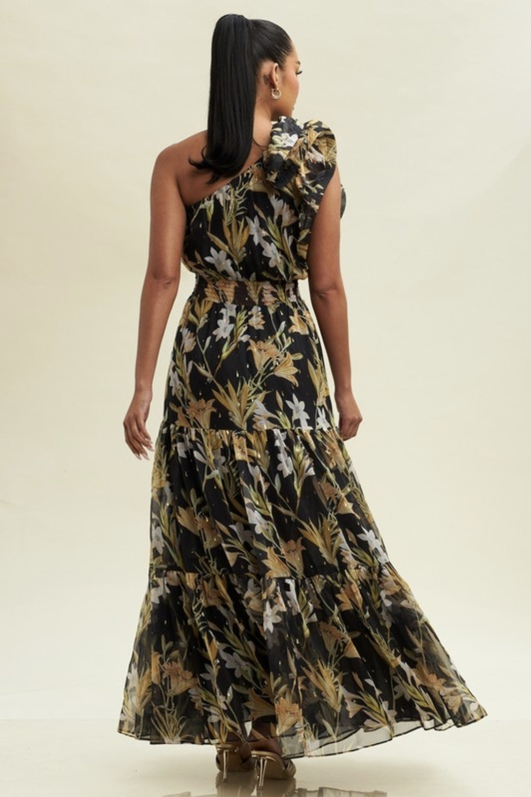 GOLD FLORA MAXI DRESS