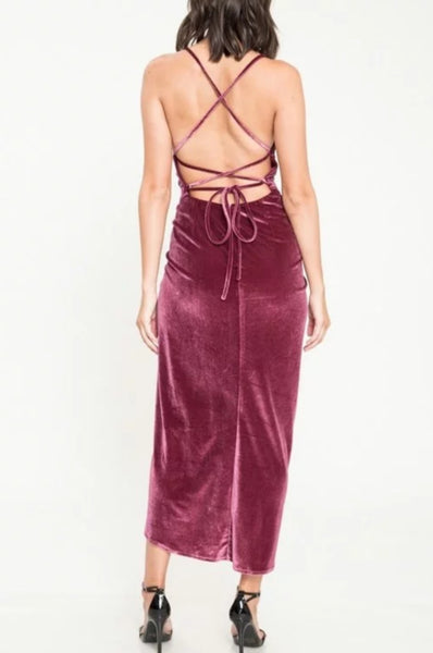 Plum Velvet Dress