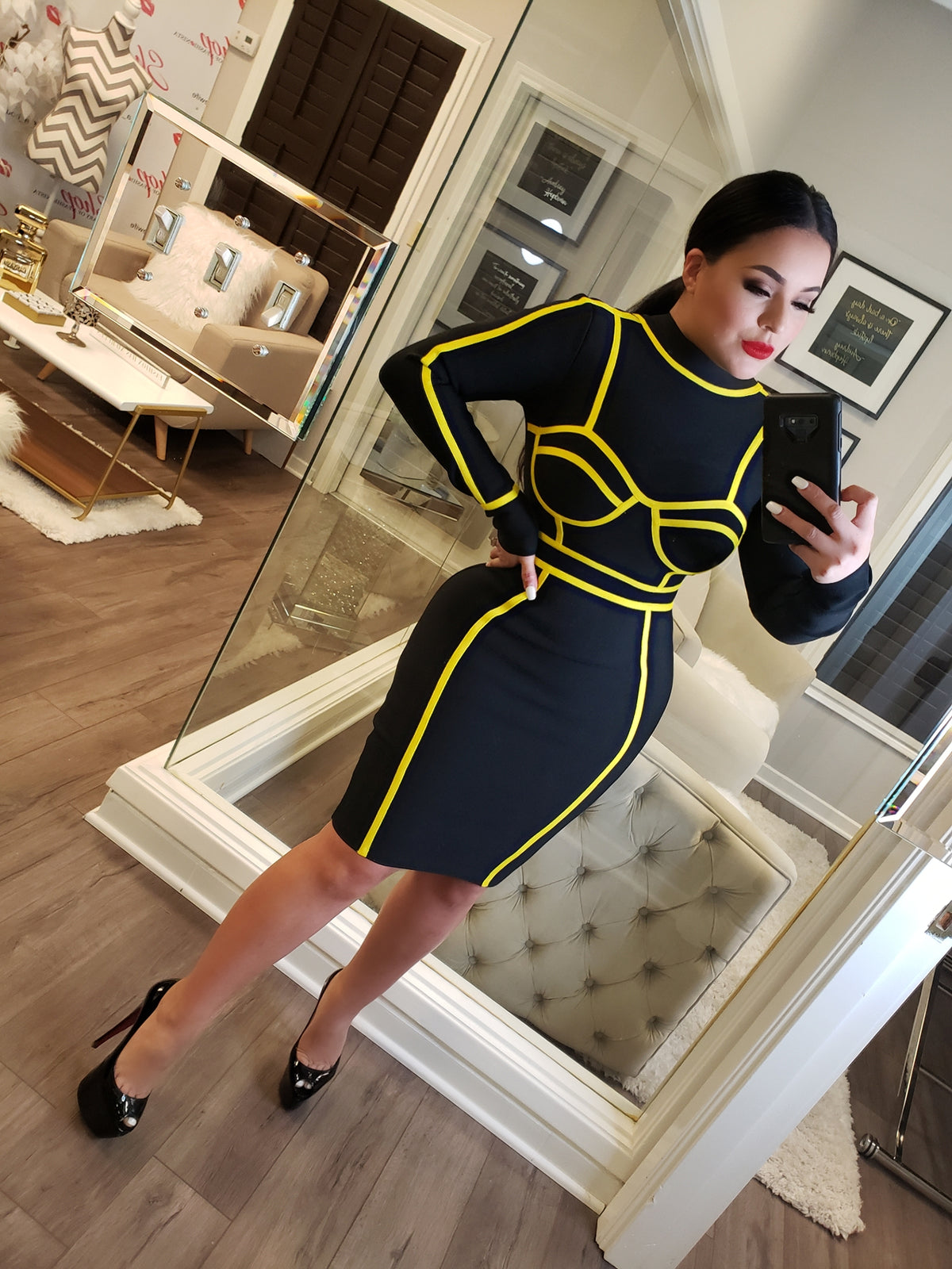 For the love of Neon Bandage Dress
