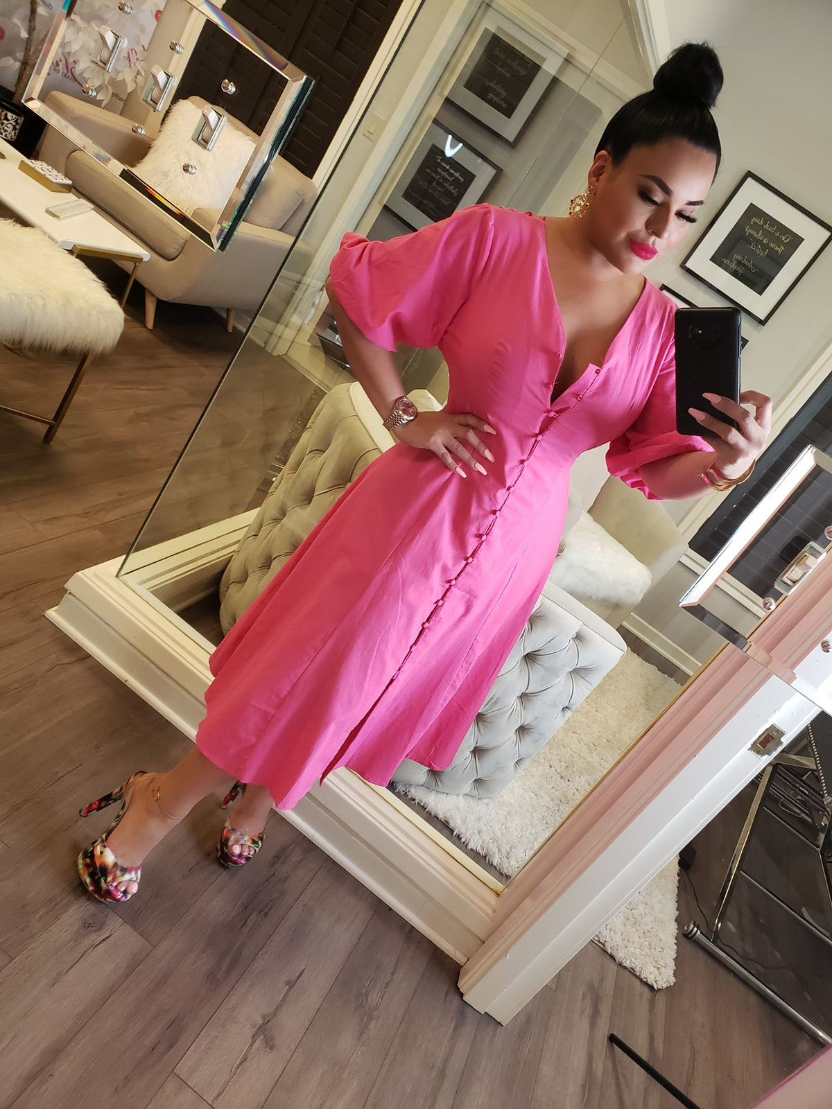 Lady in pink Dress